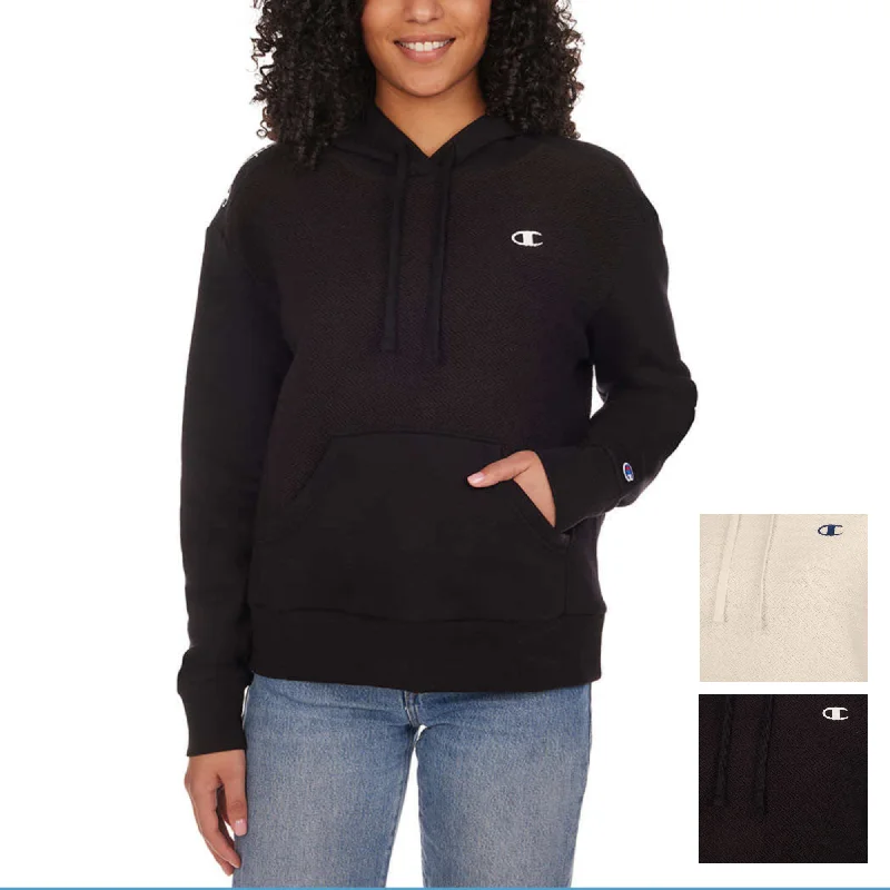 Massive Deals Champion Women's Kangaroo Pocket Herringbone Cotton Blend Hoodie