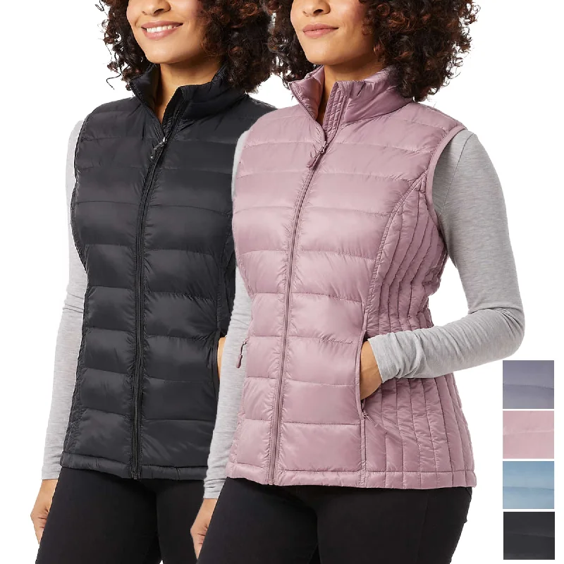 Year-End Sale 32 Degrees Women's Quilted Stand-up Collar Lightweight Warmth Full Zip Vest