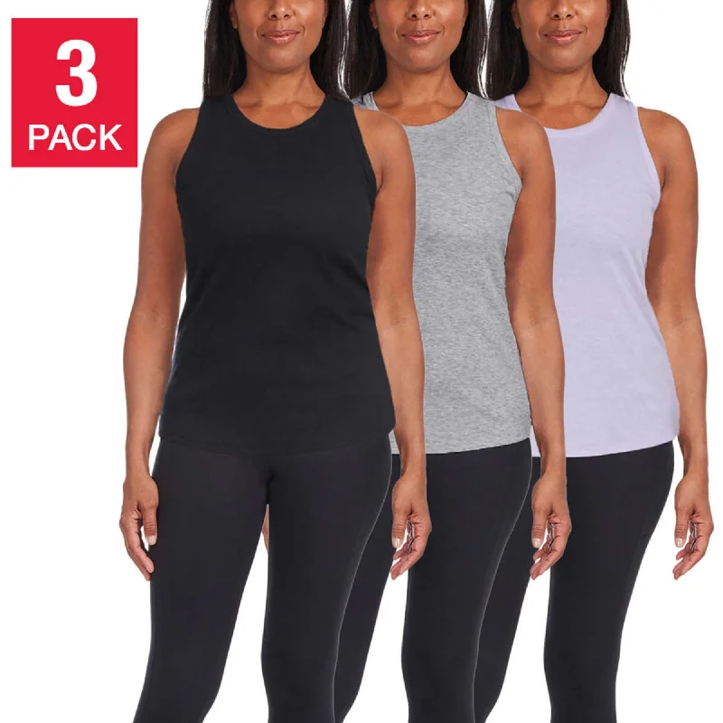 Price Meltdown Danskin Women's 3-pack Soft Ribbed Active Top Racerback Tank