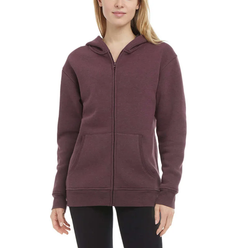 Deal of the Day Danskin Women's Kangaroo Pockets Cotton Blend Soft Brushed Fleece Casual Active Full Zip Hoodie