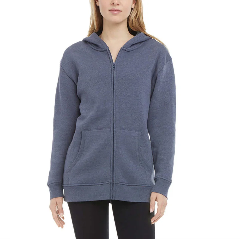 Holiday Sale Danskin Women's Kangaroo Pockets Cotton Blend Soft Brushed Fleece Casual Active Full Zip Hoodie