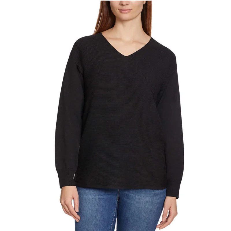 One-DAY Sale Ella Moss Women's Soft Ribbed Knit V-Neck Sweater