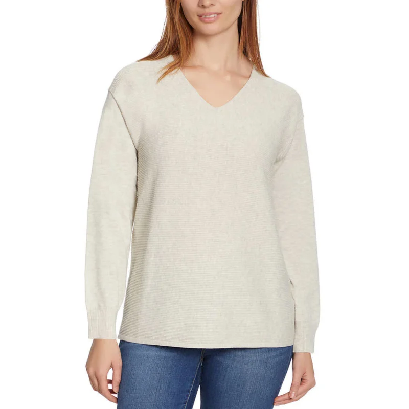 Closeout Ella Moss Women's Soft Ribbed Knit V-Neck Sweater
