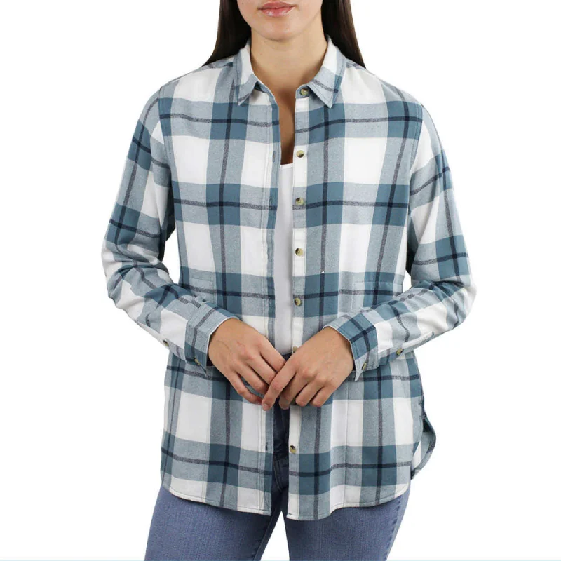 Special Offer Jachs Girlfriend Women's' Super Soft Flannel Side Pockets Button Front Shirt