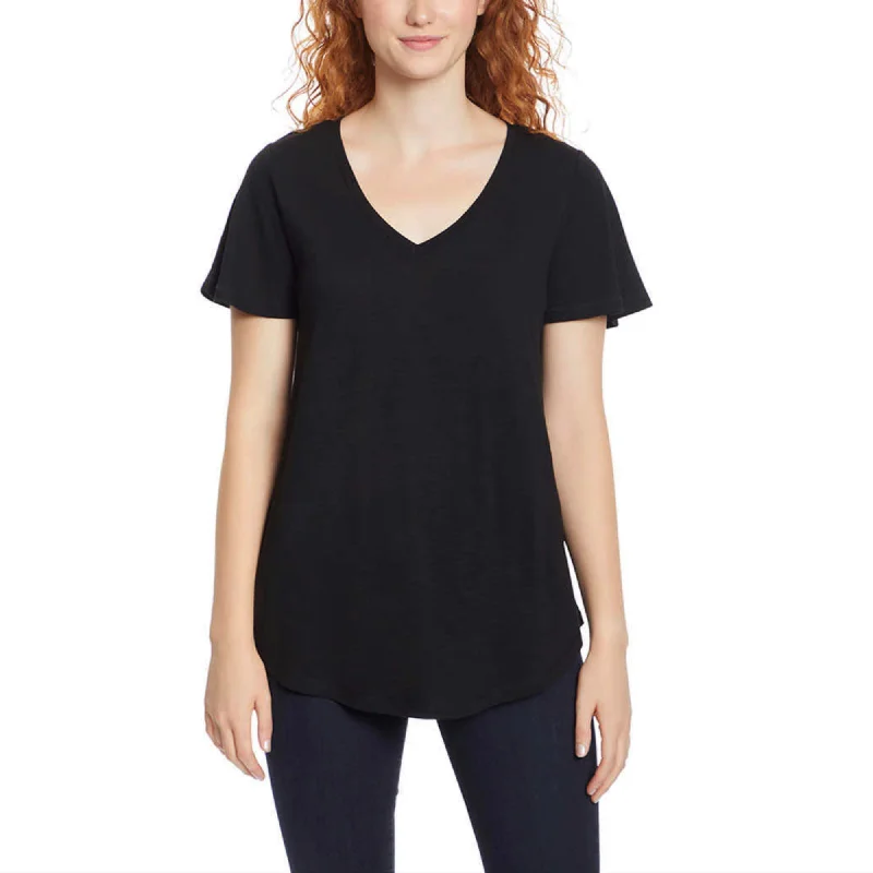 Closeout Jessica Simpson Women's Flutter Sleeve Tee Relaxed Fit V-Neck T-Shirt