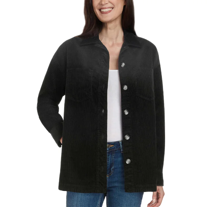 Clearance Sale Matty M Women's Corduroy Cotton Blend Relaxed Fit Button Up Shirt Jacket