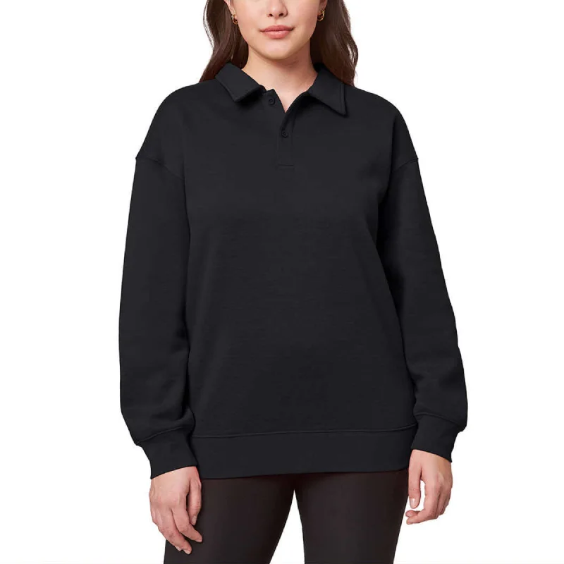 Don't Miss Mondetta Women's Collared Relaxed Fit Soft Fleece Sweatshirt Pullover Top