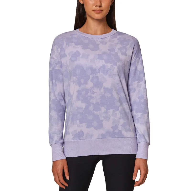 Seasonal Sale Mondetta Women's Floral Print Eco Soft Lightweight Casual Active Sweatshirt Top