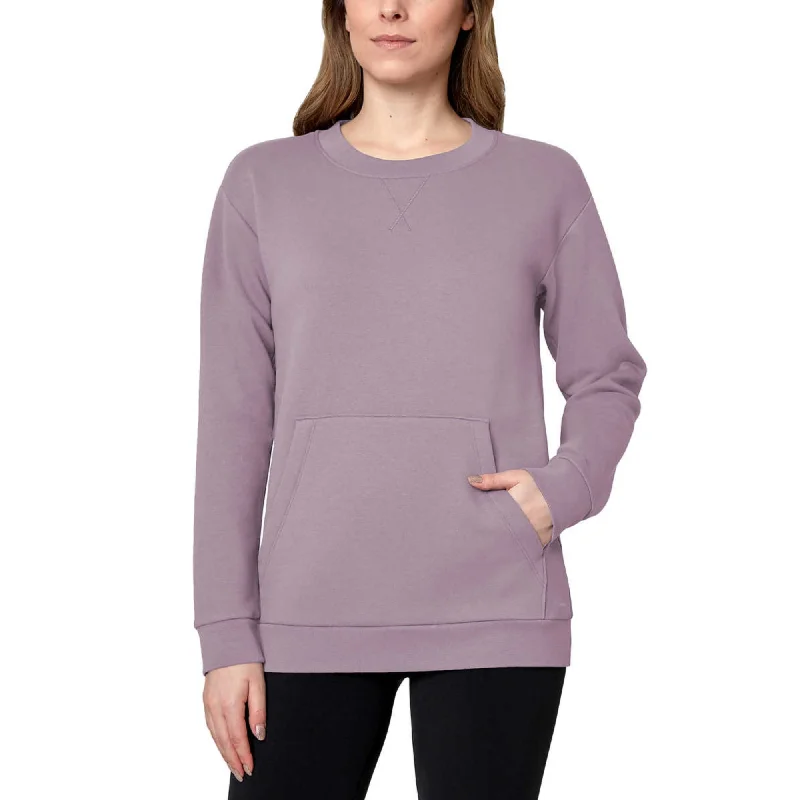 Warehouse Sale Mondetta Women's Soft Brushed Fleece Kangaroo Pocket Crewneck Top Casual Active Sweatshirt