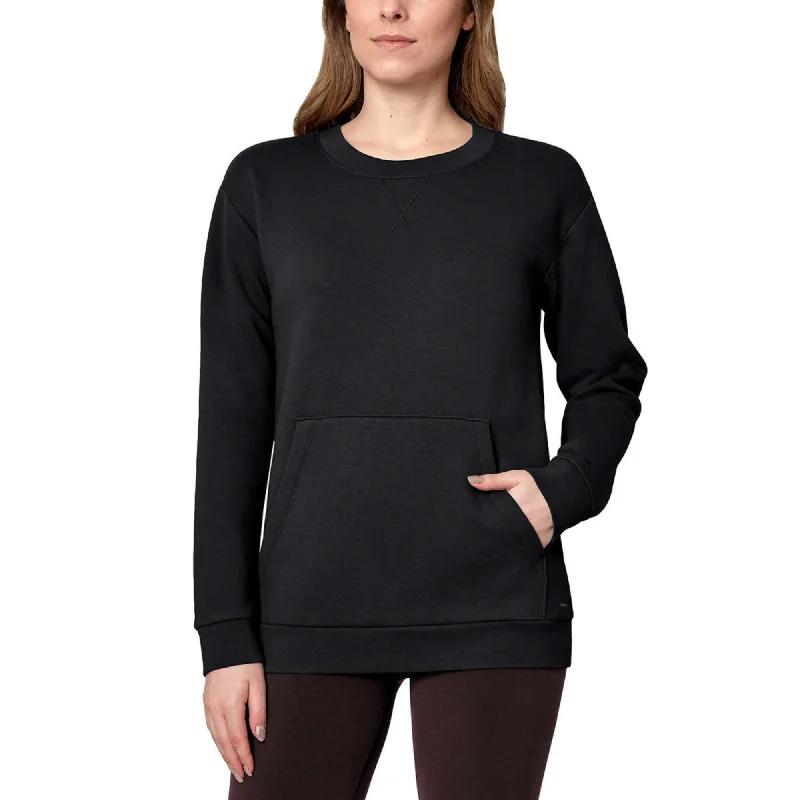 Savings Bonanza Mondetta Women's Soft Brushed Fleece Kangaroo Pocket Crewneck Top Casual Active Sweatshirt