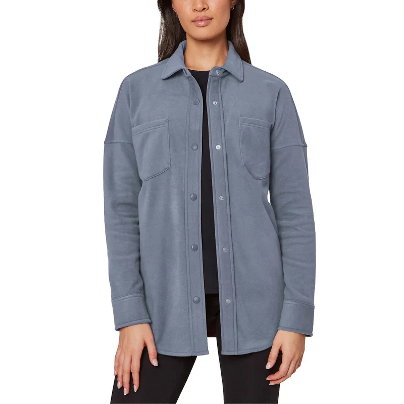 Price Slash Mondetta Women's Soft Plush Cozy Moisture Wicking Snap Button Up Shirt