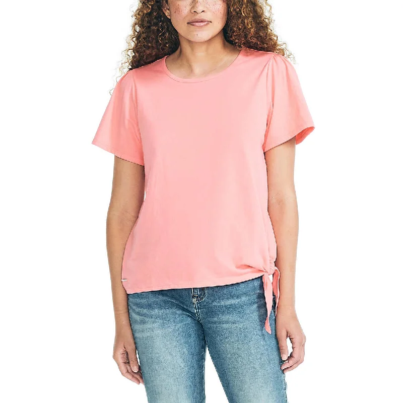 Massive Deals Nautica Women's Lightweight Cotton Jersey Tee Side Tie T-Shirt