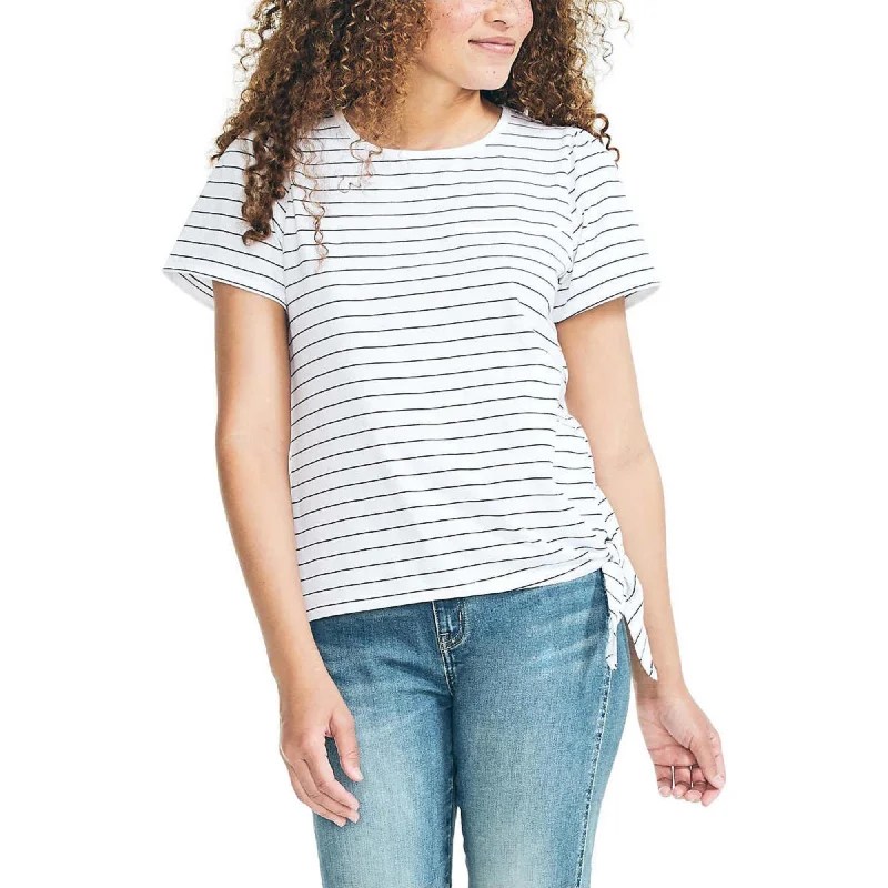 Price Reduction Nautica Women's Lightweight Cotton Jersey Tee Side Tie T-Shirt