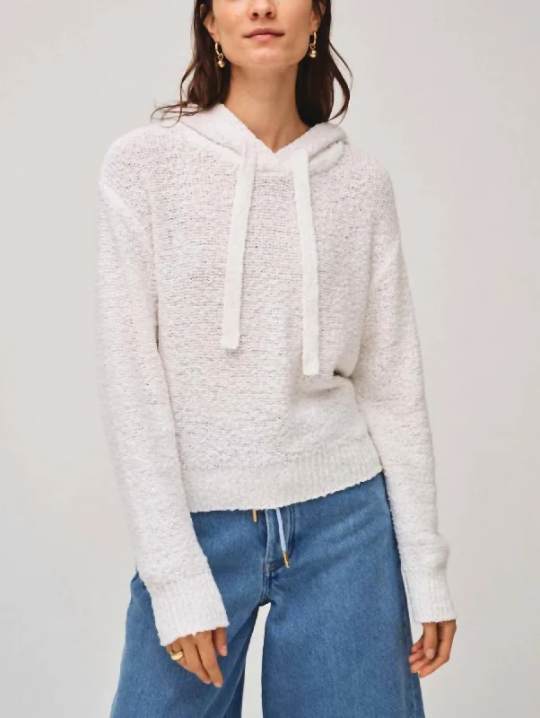 YEAR-End Clearance Cotton Slub Beachy Hoodie In Ivory