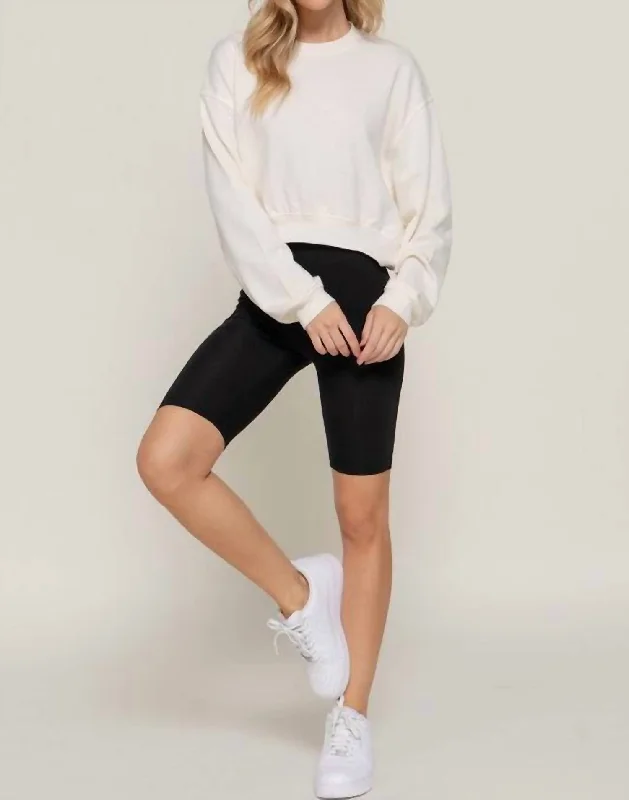 Amazing Deals Crew Neck Sweatshirt In Ivory