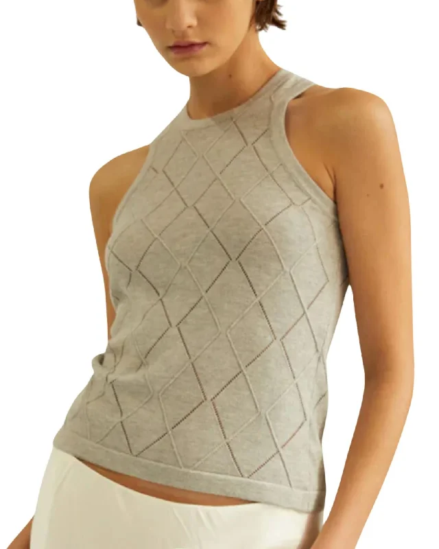 Savings Galore Diamond Stitch Tank In Greige
