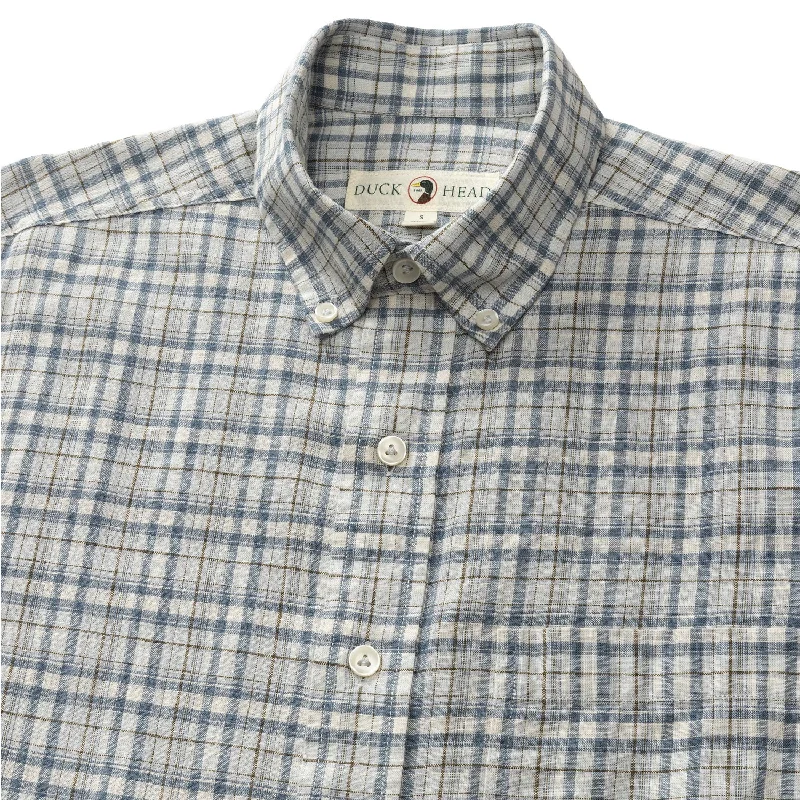 Midnight Sale Linen Cotton Oxford Sport Shirt (Light Blue)
