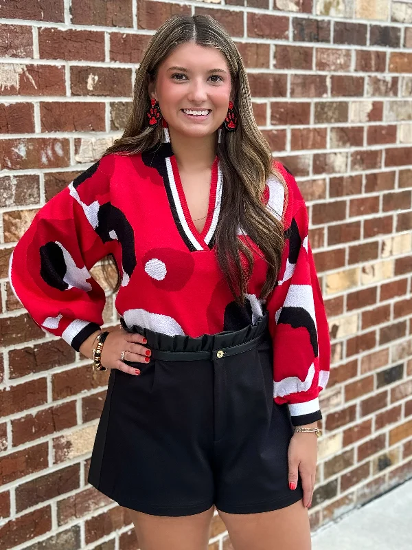 Deal Alert Lolli Sweater (Red Collegiate Cheetah)