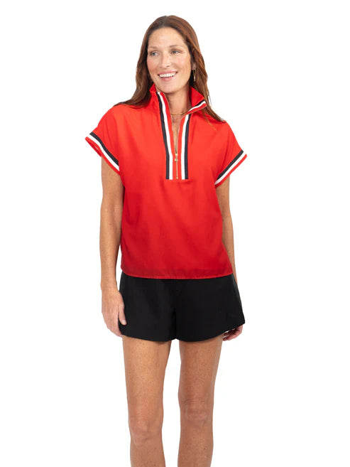 Act Fast Poppy Pullover (Red Varsity Ombre)