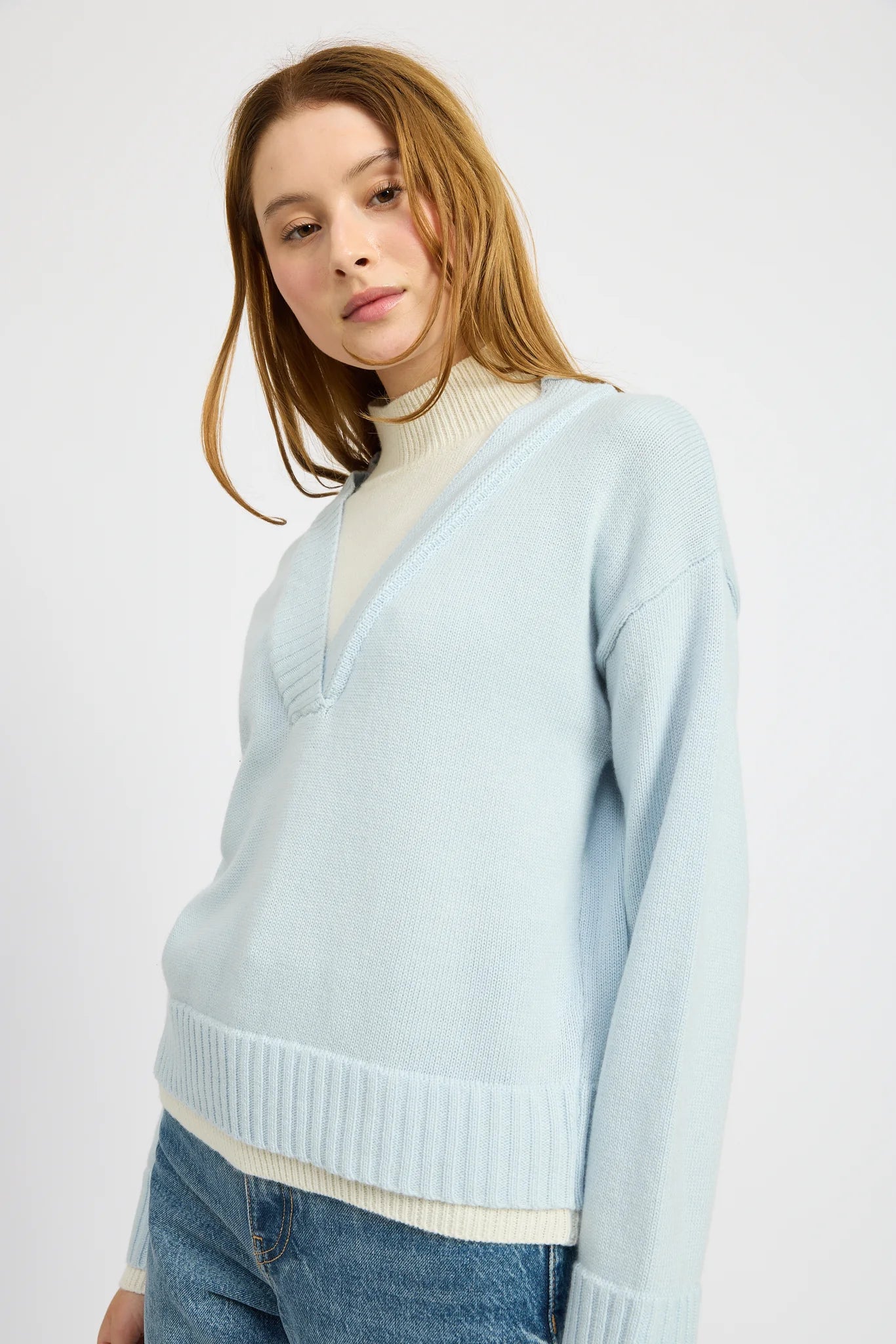 Overstock Ayden Knit Sweater (Ice Blue)