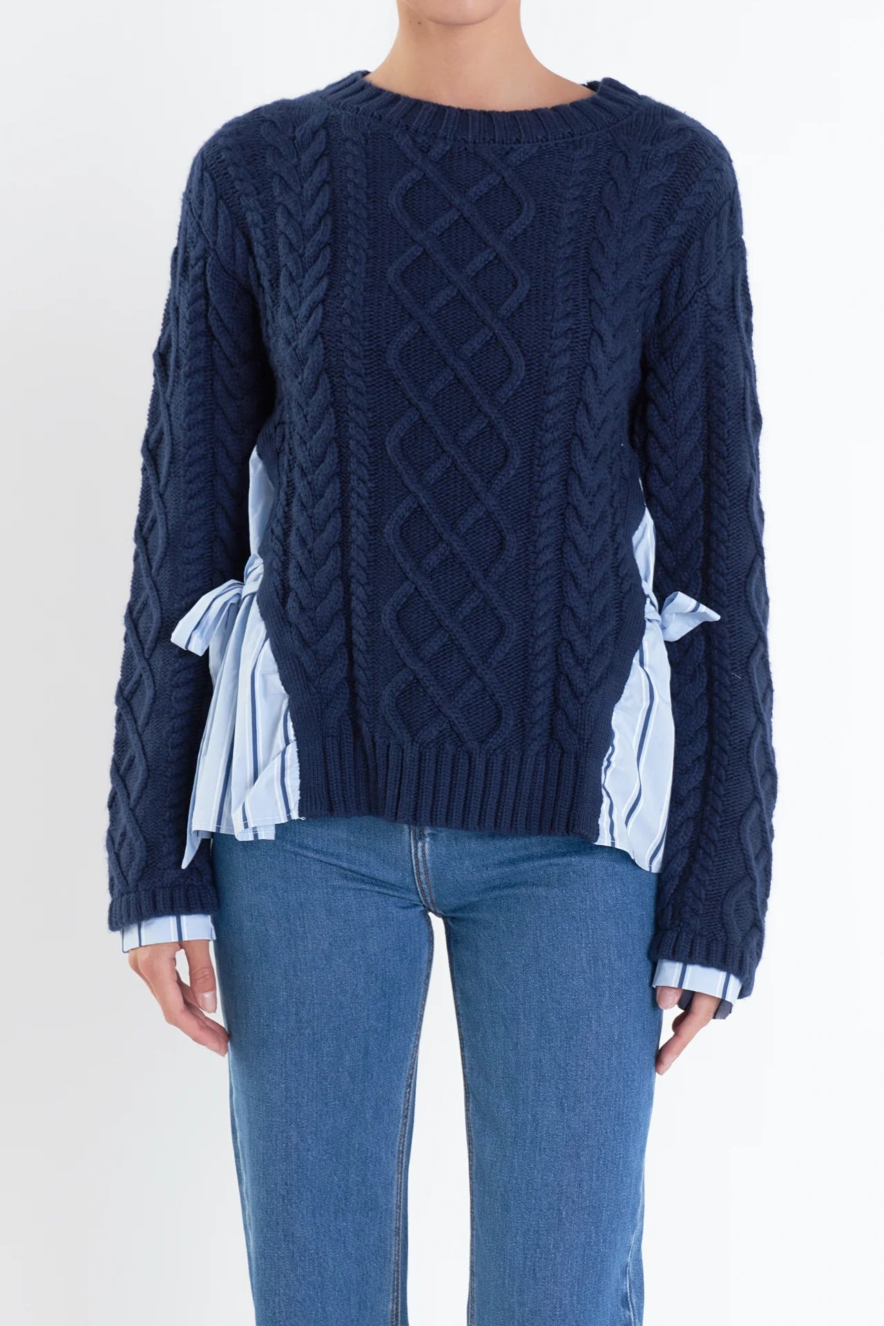 Sneak Peek Sale Mix Media Top (Navy)