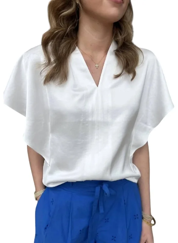 Special Discount Finn V-Neck Charmeuse Top In Ivory