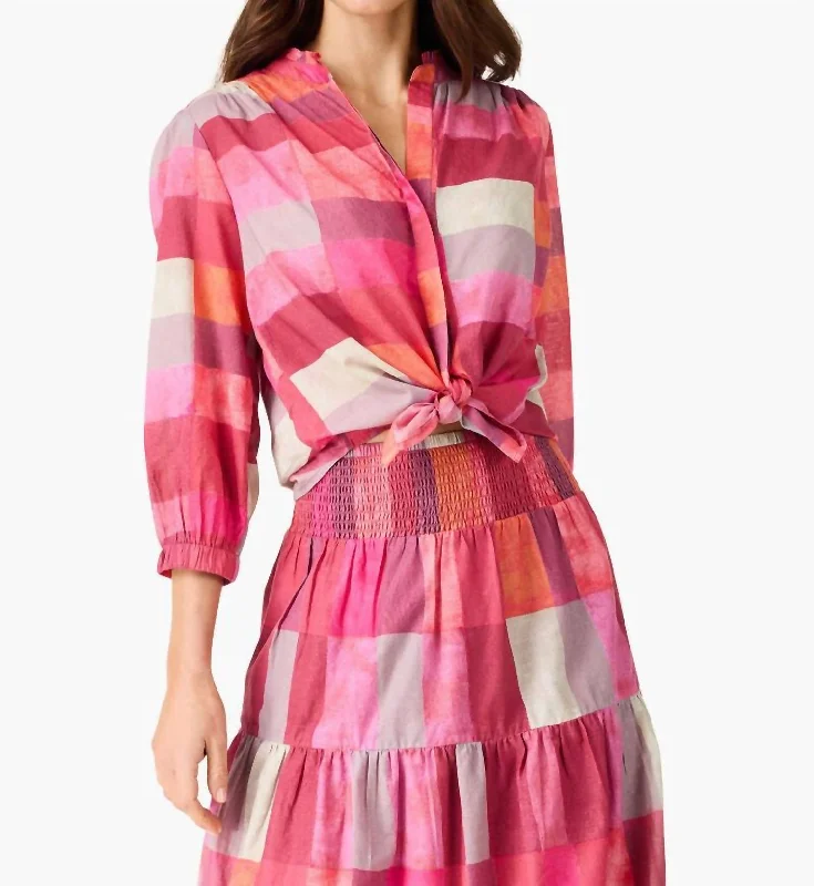 Final Sale Girlfriend Sunset Shirt In Pink Multi