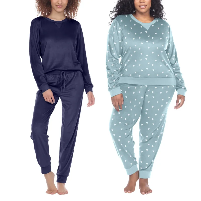 Closeout Sale Honeydew Women's 2-Pc Super Soft Fleece Velour Pajama Lounge Set
