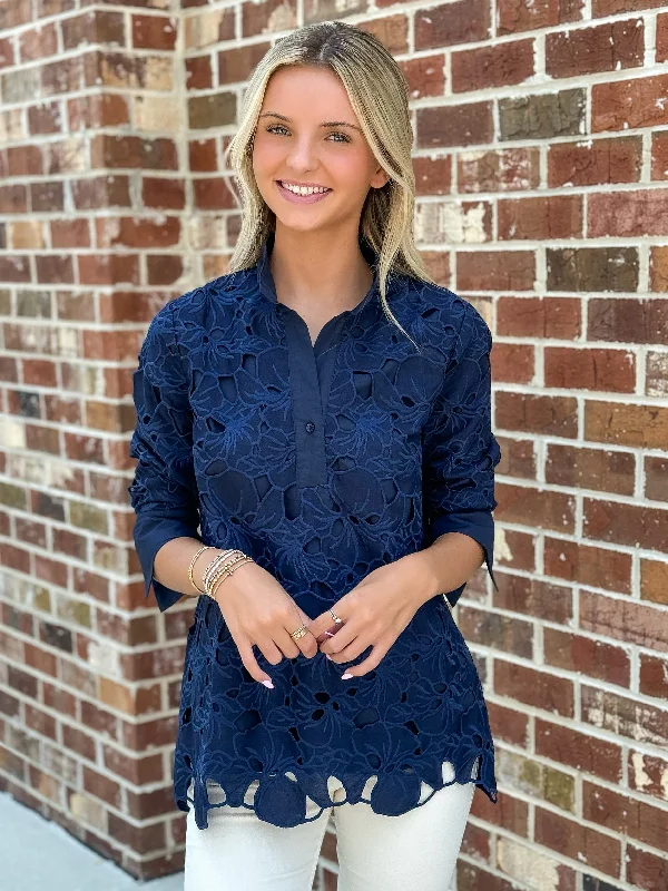 Savings Event Lace Tunic (Navy)