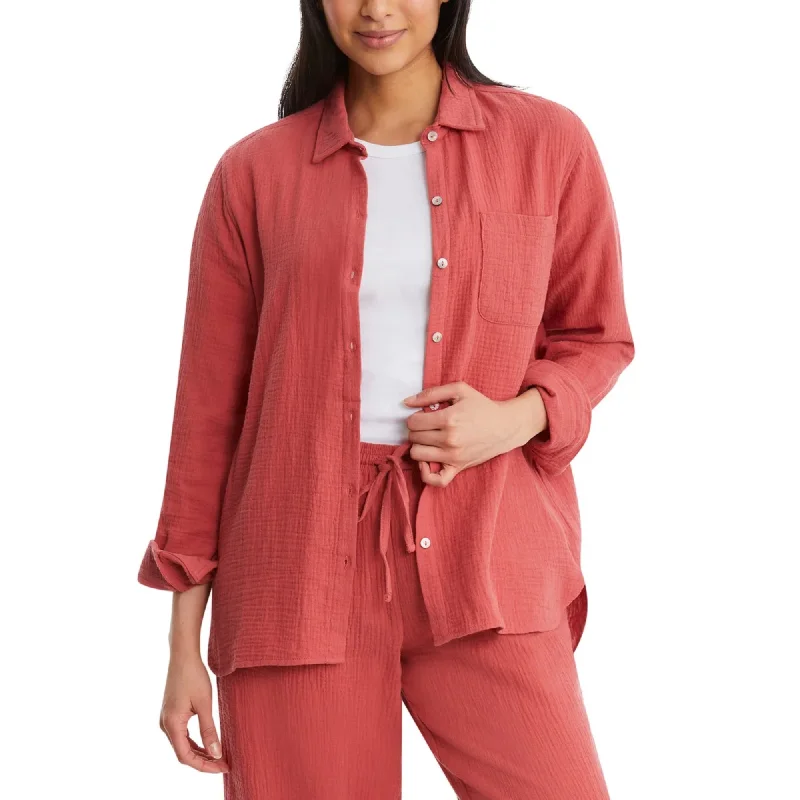 Stock Clearance Jessica Simpson Ladies' Cotton Gauze Relaxed Fit Button Front Collared Shirt Stock Clearance Jessica Simpson Ladies' Cotton Gauze Relaxed Fit Button Front Collared Shirt