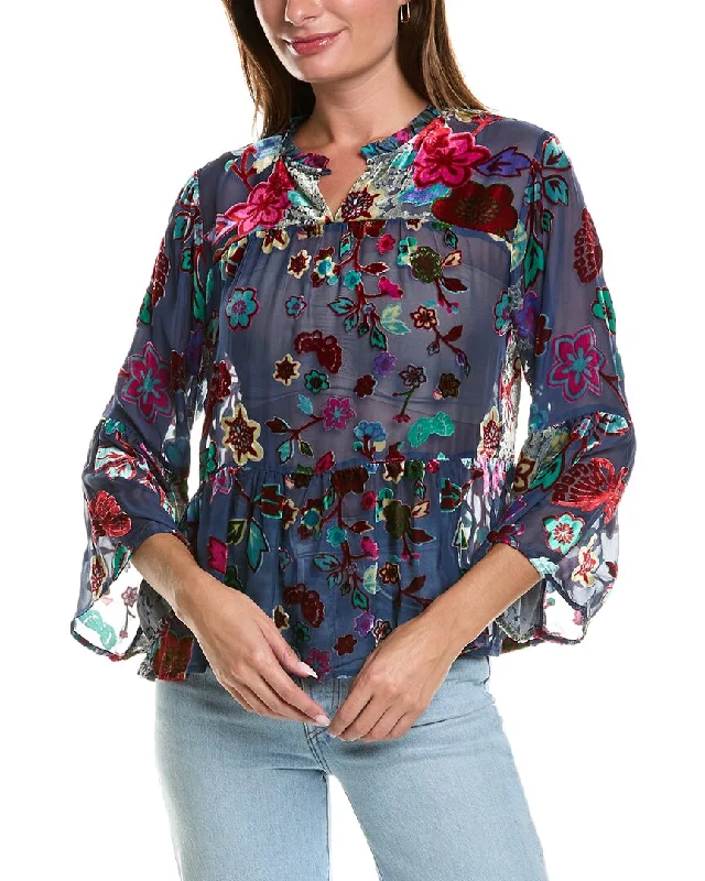 Steals and Deals Johnny Was Lya Silk-Blend Blouse