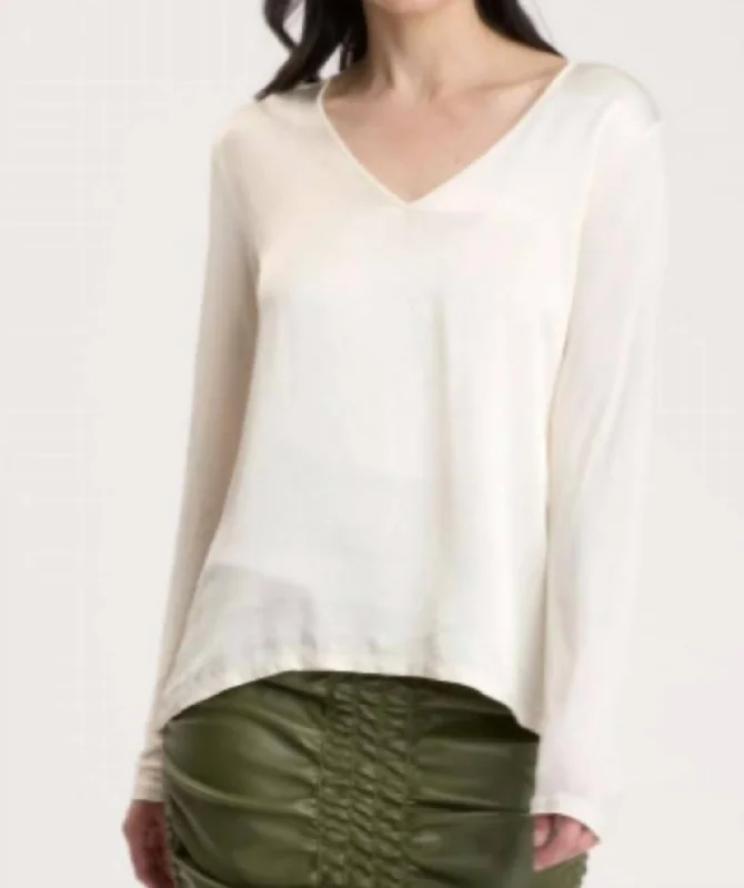 Limited Quantity Kalvin Top In Toasted Almond
