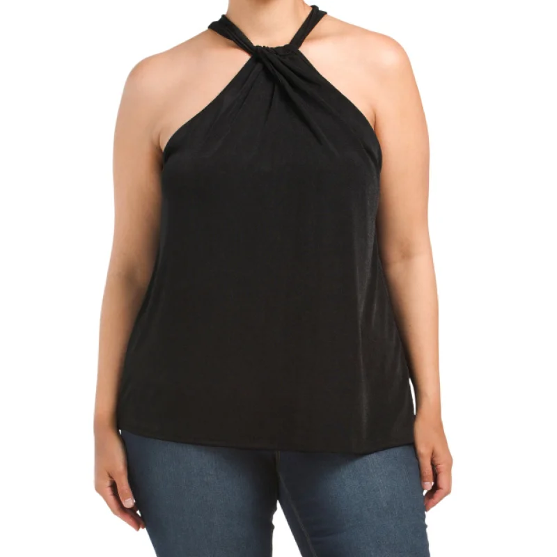 Bargain Blast KIM & CAMI Women's Plus Twist Neck Halter Top