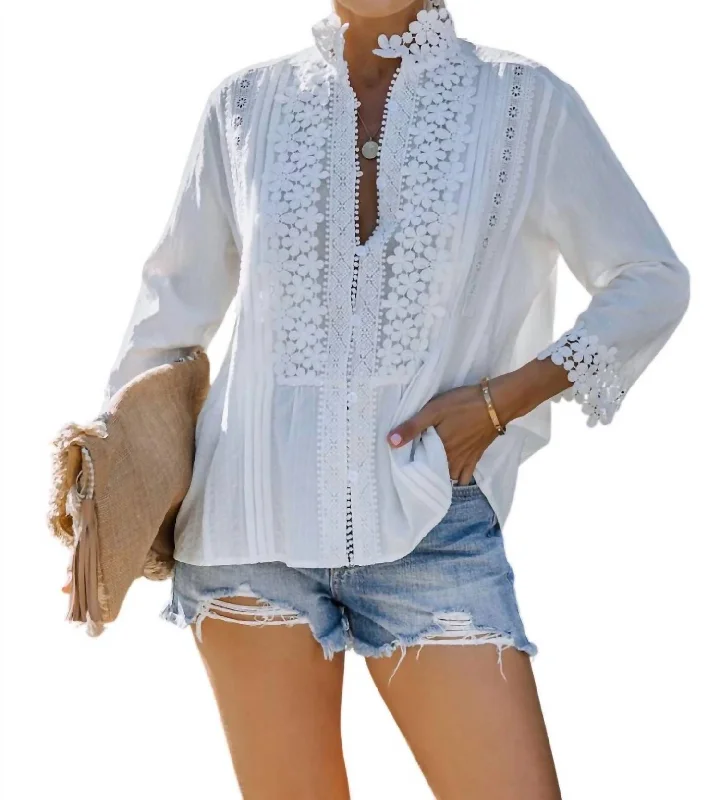 Sale Event Lace & Crochet Blouse In White