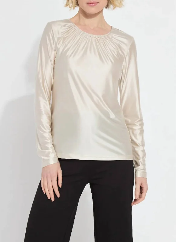 New Deals Larissa Satin Top In Light Pewter