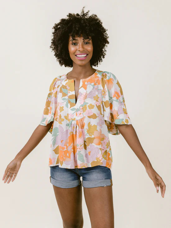 Can't Be Beat Polly Top (Seaside Floral)