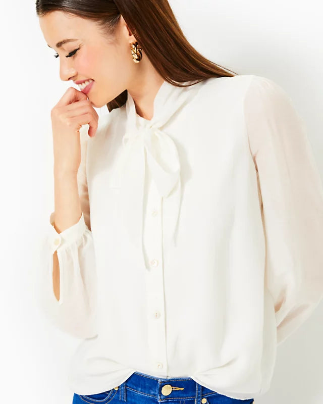 Extra Discounts Teague Cotton Silk Top (Coconut)