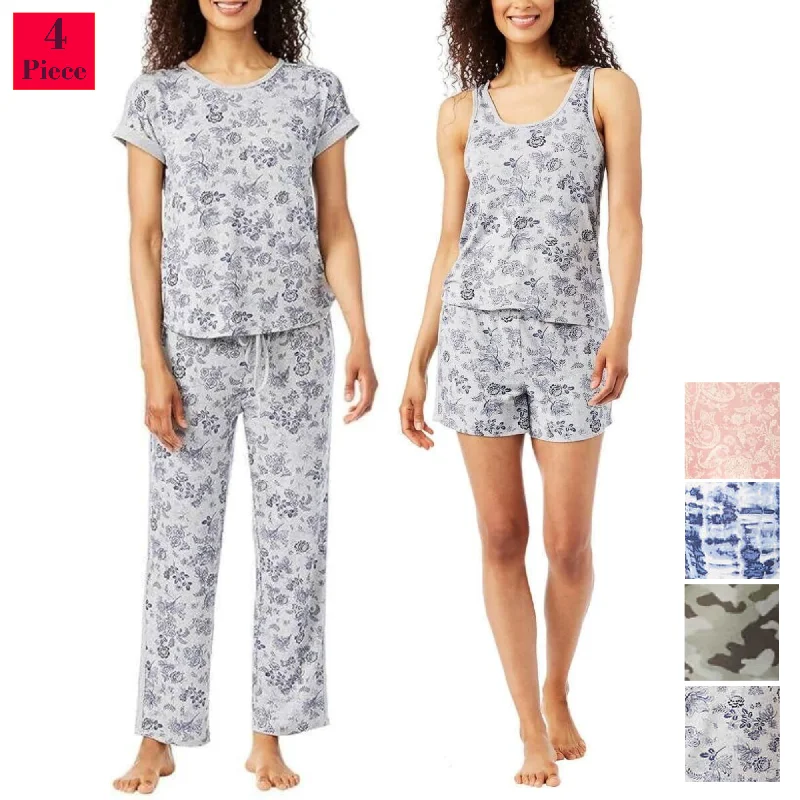Unbeatable Prices Lucky Brand Women's 4-Piece Super Soft  Floral Camo Print Lounge Pajama Set