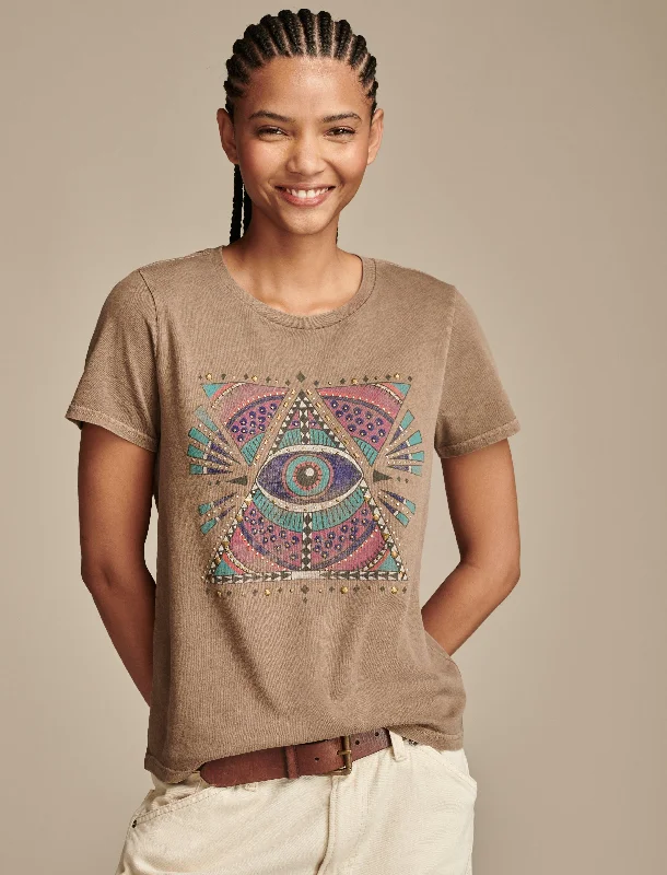 Great Deals Lucky Brand Women's Geo Celestial Studded Classic Crew