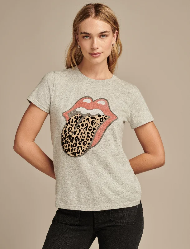 The Best Prices Lucky Brand Women's Rolling Stones Animal Lip Classic Crew
