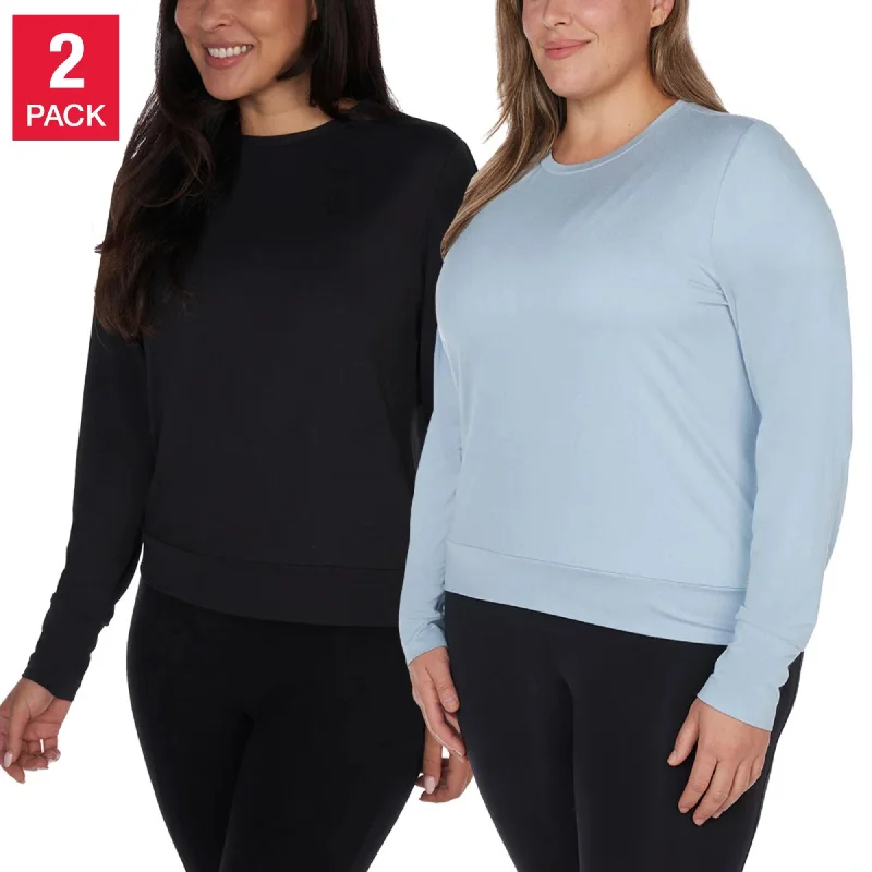 Super Deal Lukka Lux Women's 2-Pack Moisture Wicking Long Sleeve Sweatshirt Active Top Super Deal Lukka Lux Women's 2-Pack Moisture Wicking Long Sleeve Sweatshirt Active Top