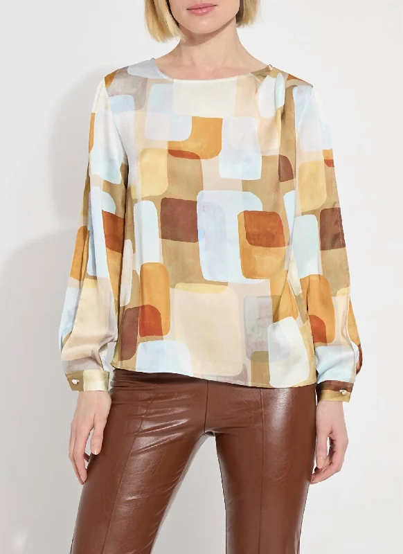 New Deals Marie Draped Sleeve Shirt In Organic Blocks
