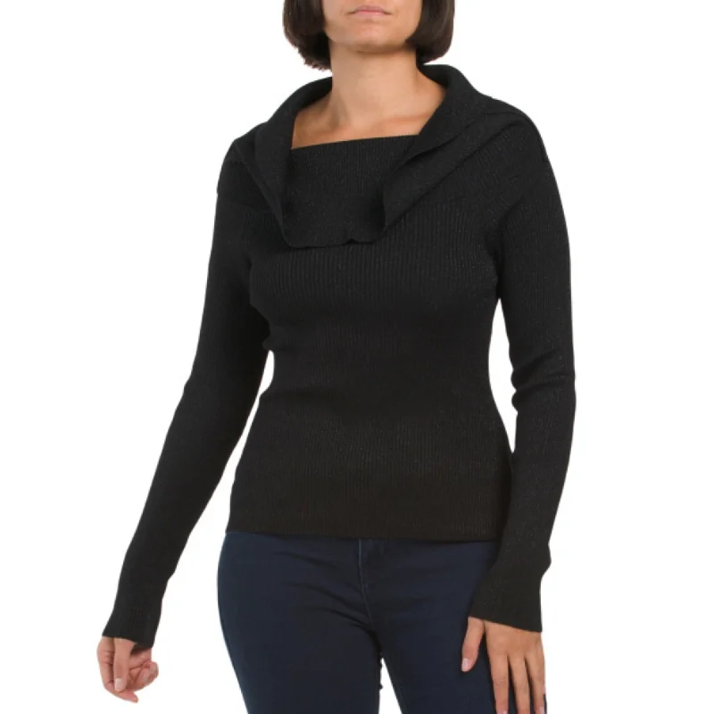 Price Reduction MARLED Women's Lurex Rib Knit Marilyn Neck Pull Over Sweater