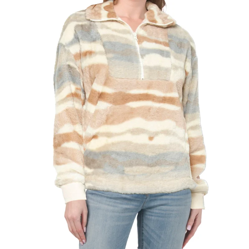 Special Savings Mountain and Isles Women's Quarter Zip Neck Super Plush Printed Sherpa Fleece Sweatshirt Top Special Savings Mountain and Isles Women's Quarter Zip Neck Super Plush Printed Sherpa Fleece Sweatshirt Top