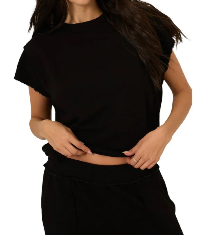 Act Now Mystic Terry Top In Black