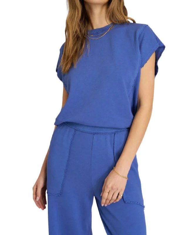 Stock Clearance Mystic Terry Top In Blue Moon