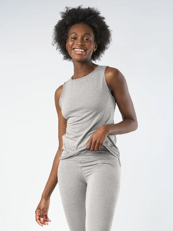 Price Cut Gossypium Freedom Yoga Vest - Marl Grey