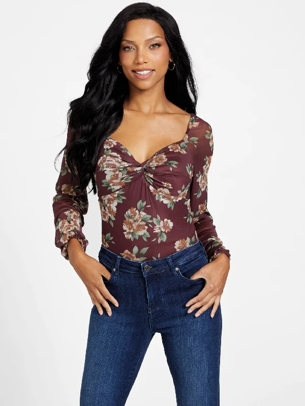 Super Sale Nicole Floral Mesh Bodysuit