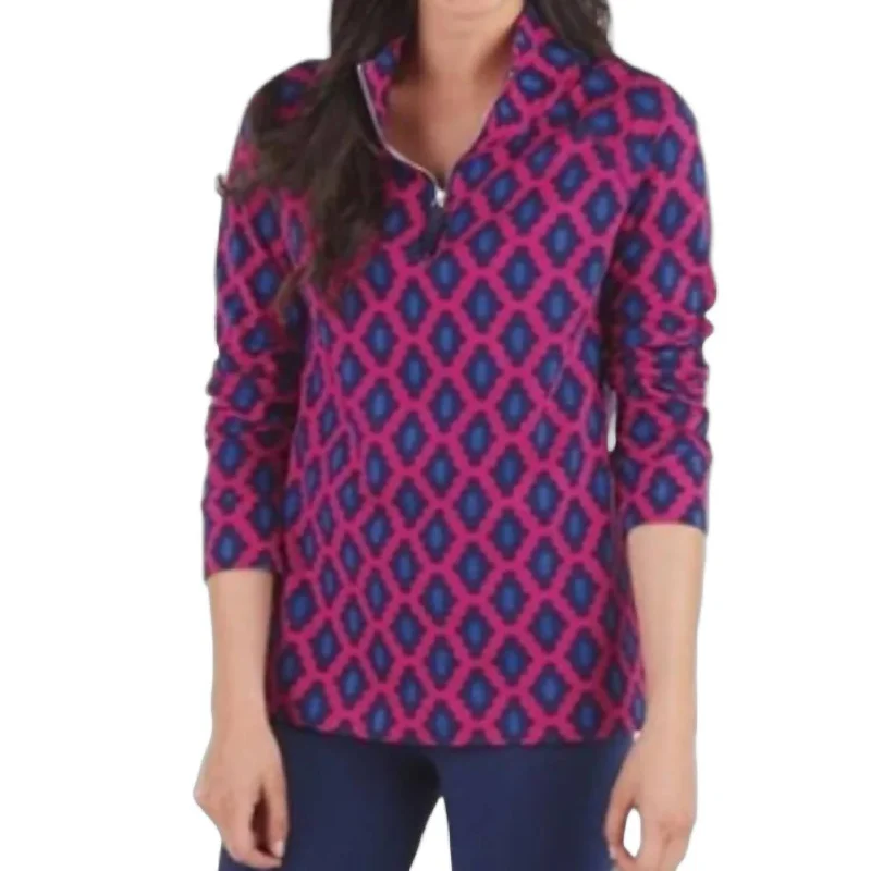 Price Drop Poppy Pullover Top In Pink/navy