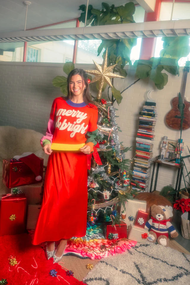 Time-Limited Offer Merry & Bright Sweater (Colorblock)